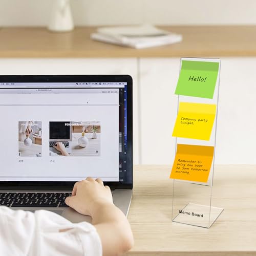 Monitor Memo Board Holder by Computer Screen Acrylic Sticky Note Stand Message Panel Reminder for Office