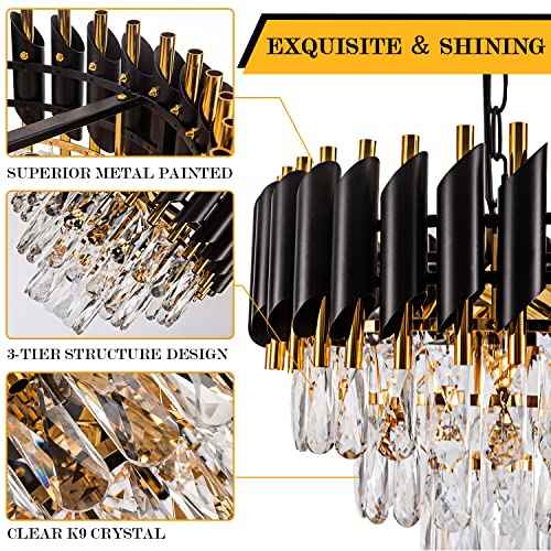 Modern Luxury Crystal Chandelier Light Fixture for Dining Room Living Room