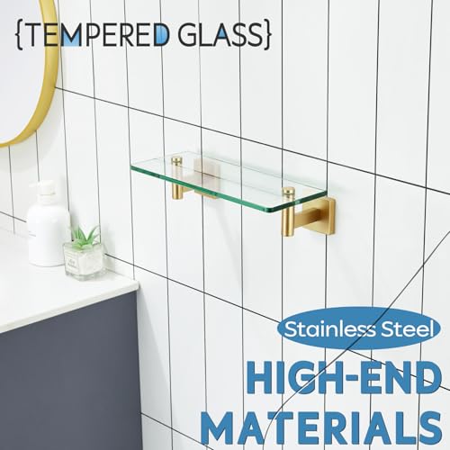Wall Shelves Floating Glass Shelf for Bedroom Living Room Kitchen Storage