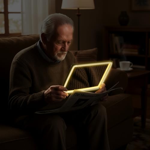 5X Rechargeable LED Page Magnifier with 3 Color Light Modes