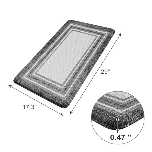 KIMDOE Boho Kitchen Rugs and Mats 2PCS Cushioned Anti Fatigue Kitchen Mat Non