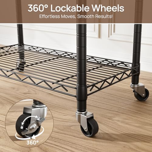 Heavy Duty Rolling Clothes Rack Wheels Portable Metal Garment Rack