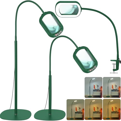 Rectangular Real Glass Magnifying Glass with Light and Stand