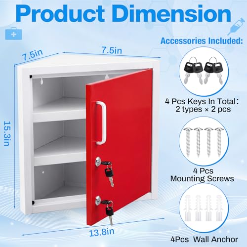 Corner Wall Cabinet with Lock