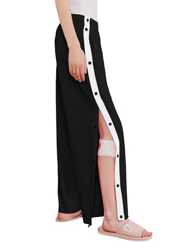 Tear Away Pants for Women Side Split Snap Open Bottom Sweatpants Leg