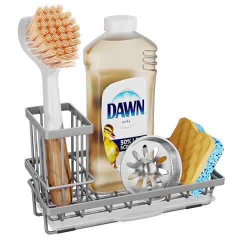 Sink Caddy Kitchen Sink Organizer with Detachable Brush Holder