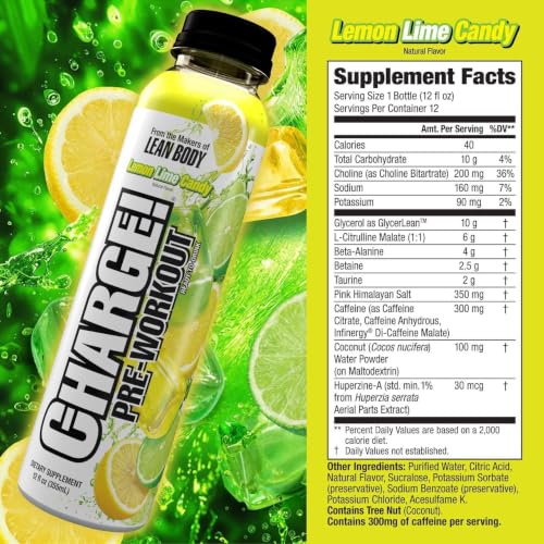 Charge Pre Workout Tart Berry Candy RTD Drink