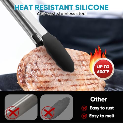 5 Pack Silicone Tongs for Cooking