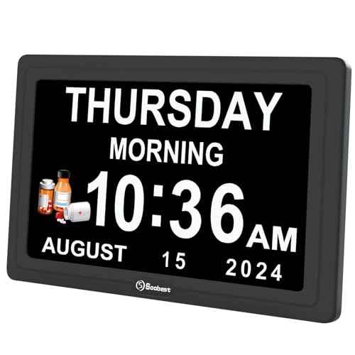 Digital Dementia Clock for Seniors Elderly Extra Large with Date Day and Time Display