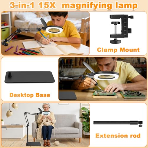Magnifying Glass with Light and Stand