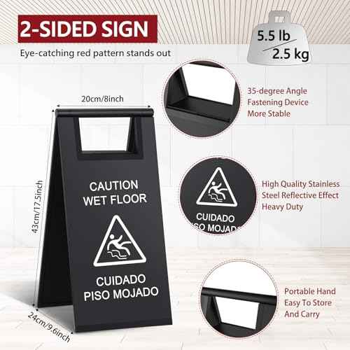 2 Pcs Wet Floor Sign