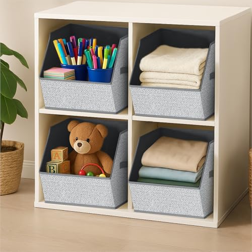 Fabric Closet Storage Cubes Square Storage Bins with Dual Handles