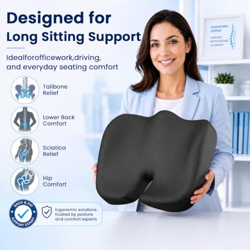 Seat Cushion Extra Large Memory Foam Cushion for Office Chair Cushions