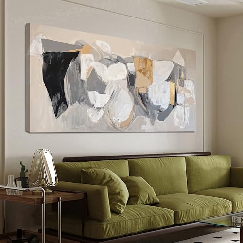 Oversized Wall Art Decor Gold Boho Canvas Art Wall Decor For Living Room