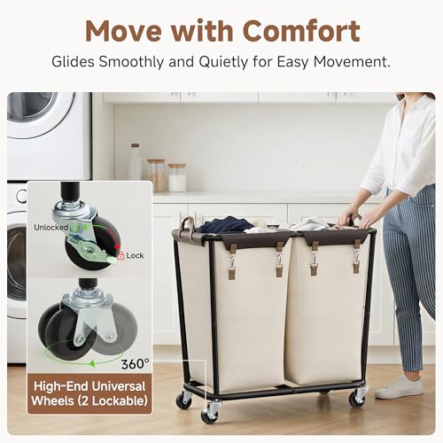 390L Extra Large Lanudry Hamper with Wheels