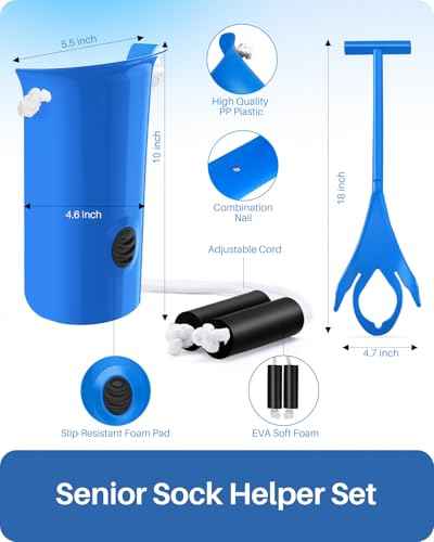 Sock Aid Kit Flexible Sock Aid Device with Long Rope
