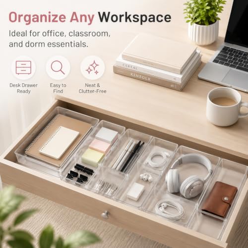 Large Clear Plastic Drawer Organizer Bins