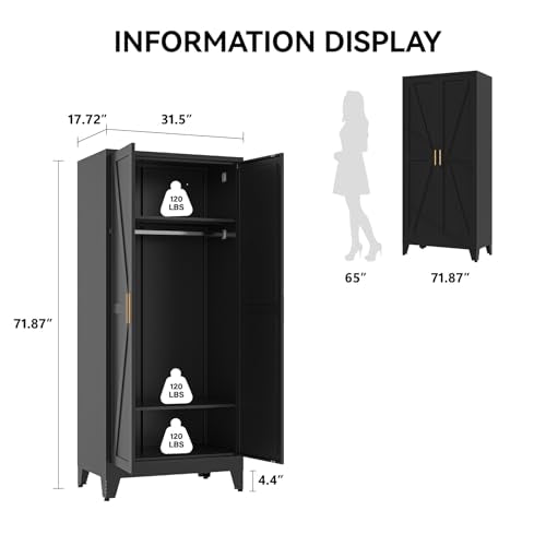71 Farmhouse Metal Wardrobe Closet