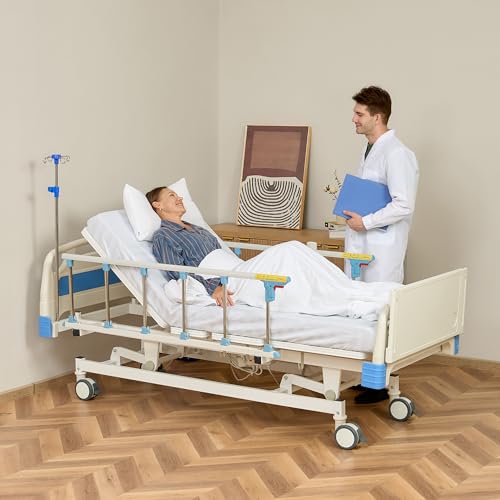 Premium Function Full Electric Hospital Bed. Home and Hospital use with Mattress & IV Pole