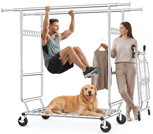 Collapsible Double Rod Clothes Rack