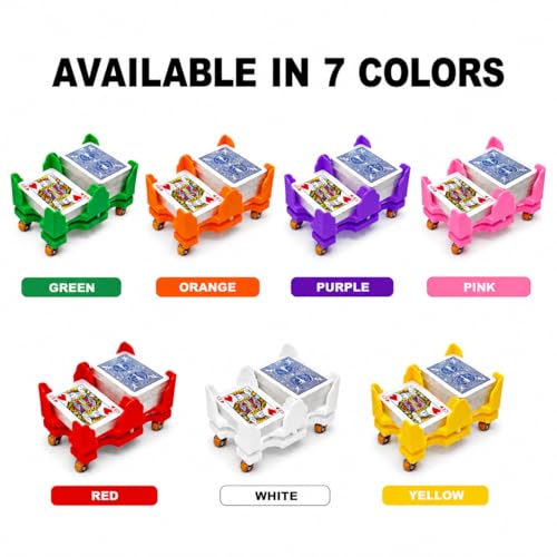 Card Holder 9 Deck Plastic Revolving Card Game Holder Playing Cards Tray Rotating 360° Organizes Multiple Decks for Canasta