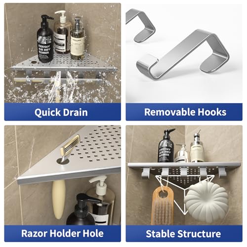 Grout in Shower Shelves with Hooks