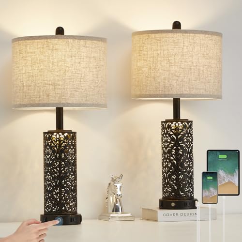 Farmhouse Table Lamps Set of 2