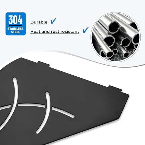 2 Pack Matte Black Recessed Corner Shower Shelf