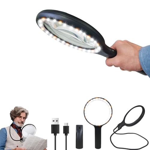 Hands Free Magnifying Glass & Goose Neck Magnifier with Light