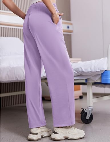 Tear Away Pants for Women Side Slit Snap Sweatpants Loose Fit Post Surgery Casual Adaptive Clothing with Pockets