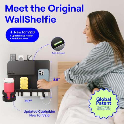 WallShelfie Bedside Wall Organizer & Dorm Decor