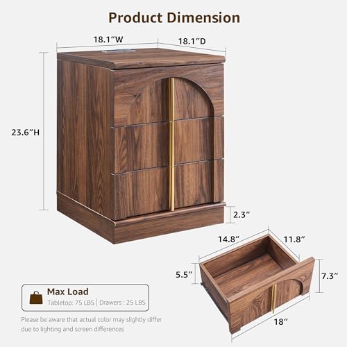 Modern Night Stand with Arched Panel