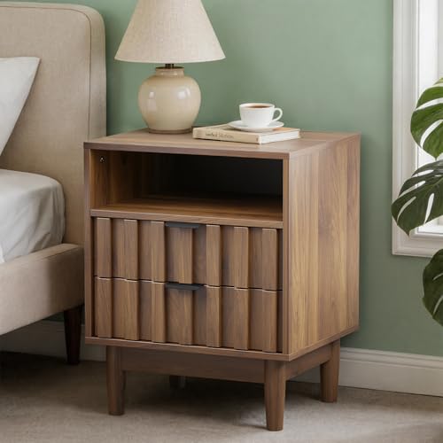 Rattan Marble Nightstand