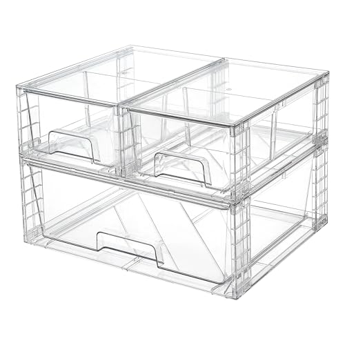 Easily Assemble Clear Storage Dawers Set