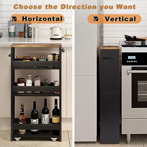 4 Tier Slim Storage Cart with Handle