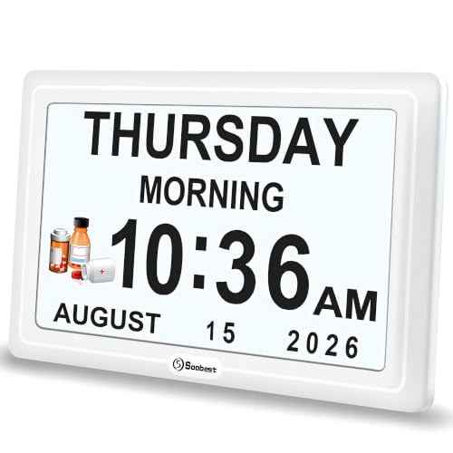 Digital Dementia Clock for Seniors Elderly Extra Large with Date Day and Time Display
