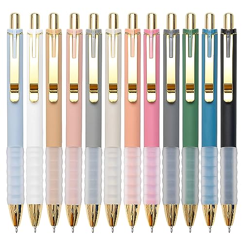 Ballpoint Pens Black Medium Point 1mm Pen with Super Soft Grip Ball Point Pen for Men Women Retractable Pens