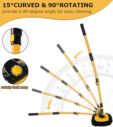 56.7" Car Wash Brush Mop Kit Mitt Sponge with Long Handle Car Cleaning Supplies Kit Tools Car Washing Duster Exterior Scratch Free