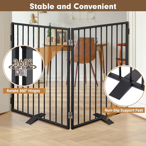 Metal Freestanding Dog Gates with Door