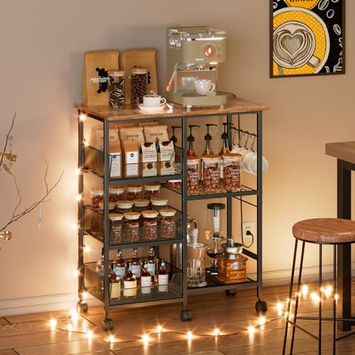 Rolling Kitchen Storage Microwave Cart