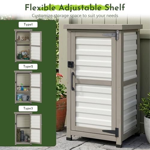 Wood Outdoor Storage Cabinet Weatherproof