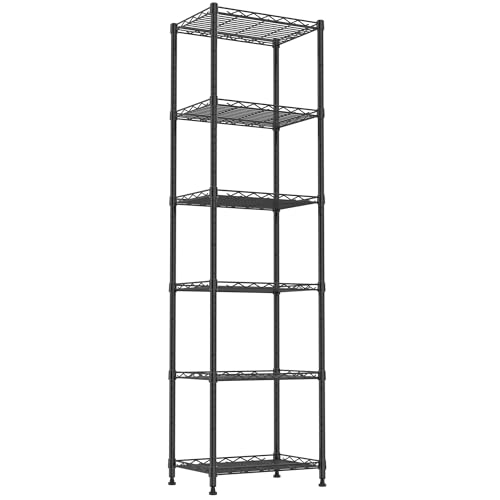 6 Wire Shelving Steel Storage Rack Adjustable Unit Shelves for Laundry Bathroom Kitchen Pantry Closet