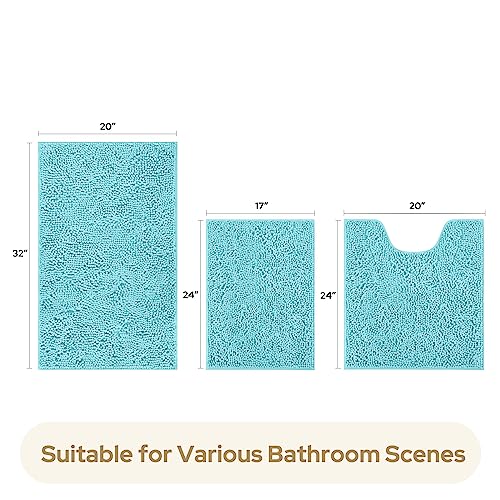 Chenille Bath Mat Set of 3