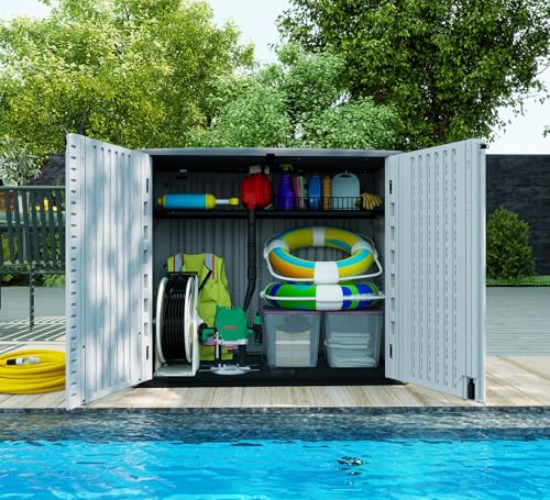 26 Cu.Ft Storage Shed Horizontal Storage Cabinet Resin