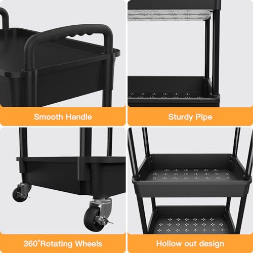 3 Tier Rolling Cart with Drawer