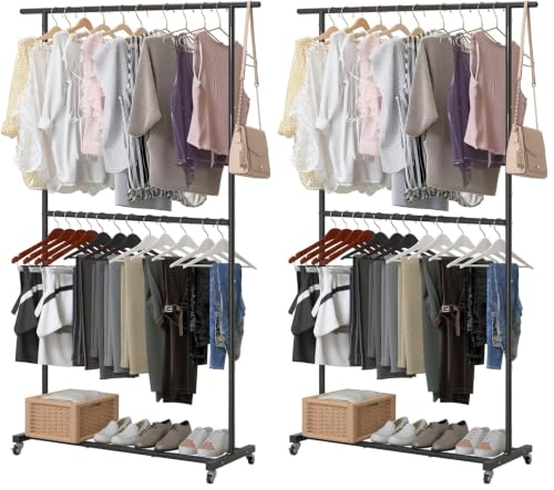 Double Rod Clothing Garment Rack