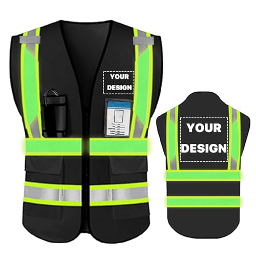 High Visibility Reflective Safety Vest with Pockets Custom Your Logo Safety Workwear