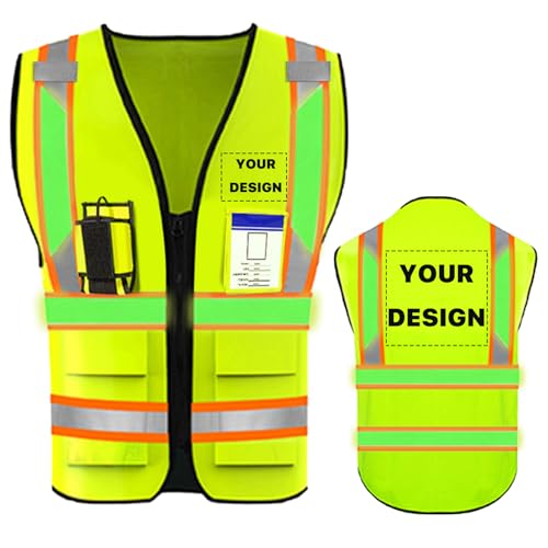 High Visibility Reflective Safety Vest with Pockets Custom Your Logo Safety Workwear
