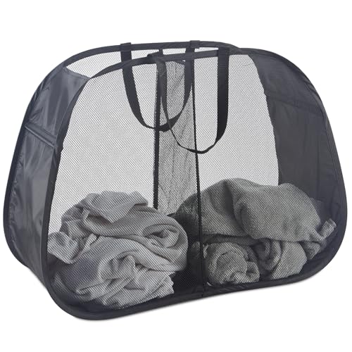 Mesh Popup Laundry Hamper 115L Foldable Laundry Basket Large Capacity Collapsible Clothing Storage Basket with Handles 26 H x 18 W x 18 L