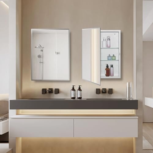 Bathroom Medicine Cabinet with Beveled Edge Mirrored Door